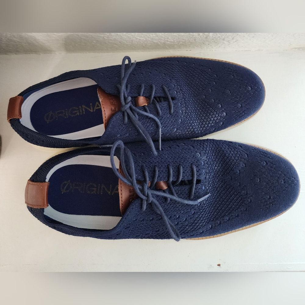 Cole Haan Men's ZeroGrand Stitchlite Wingtip Oxford Navy Size 8.5 - Picture 3 of 6